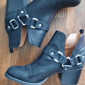 Madden Girl Black Leather Booties